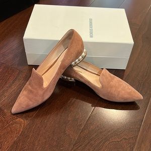 NICHOLAS KIRKWOOD Casati pink Suede Pearl Heel Loafers